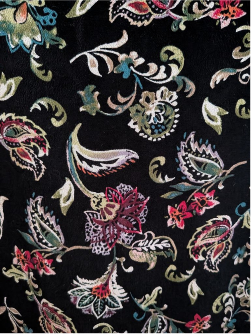 Women's J.Jill Tunic Top L Black Multicolor Floral Long Sleeve - Picture 4 of 6
